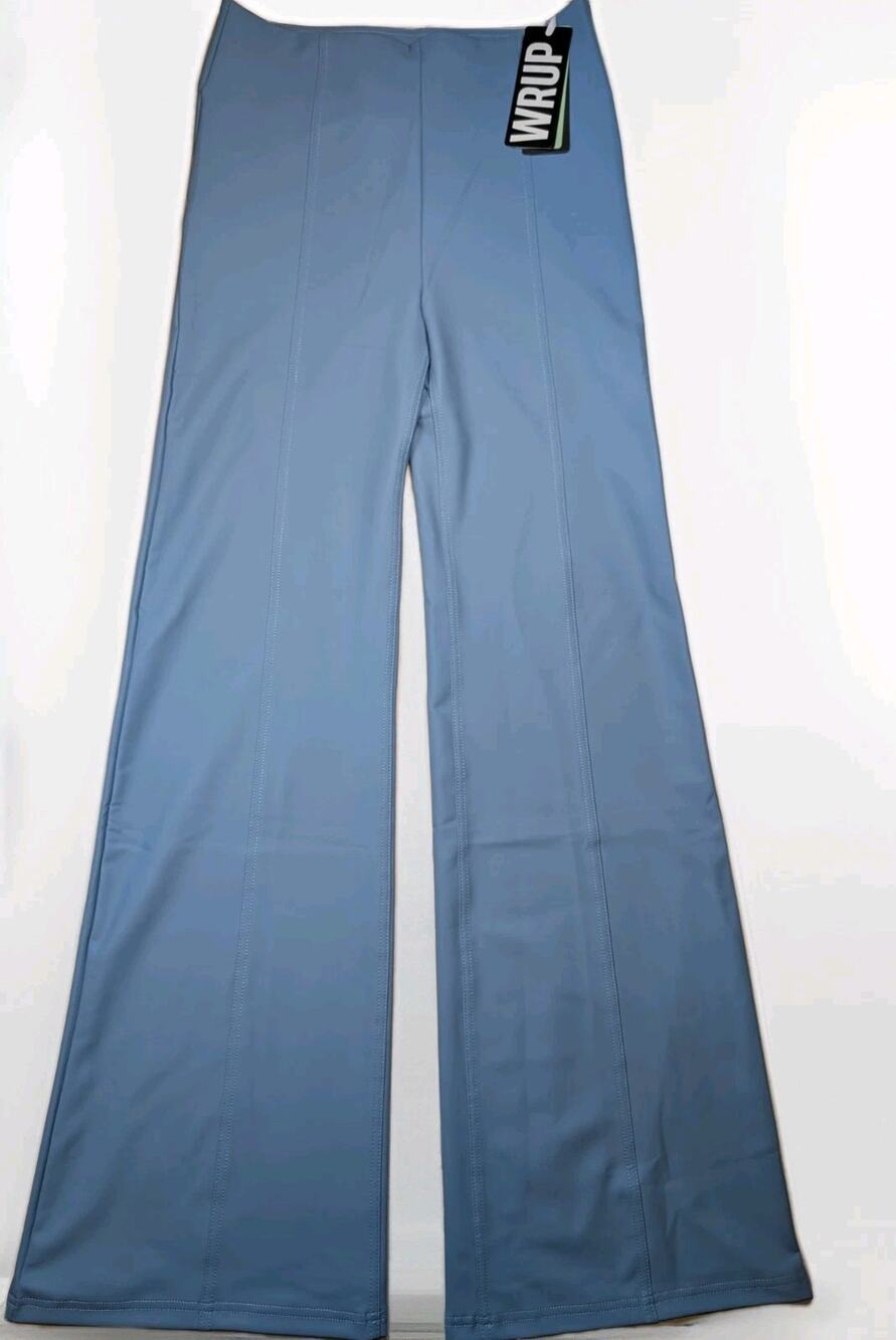 Freddy WR.UP High Rise Sculpting Flare Pants Blue XL US10 NWT Vegan Leather